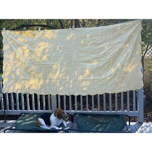 Vintage Bates Coverlet Bedspread Tapestry Yellow Gold Floral Large